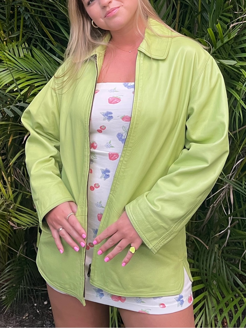 Vintage Green Leather Jacket